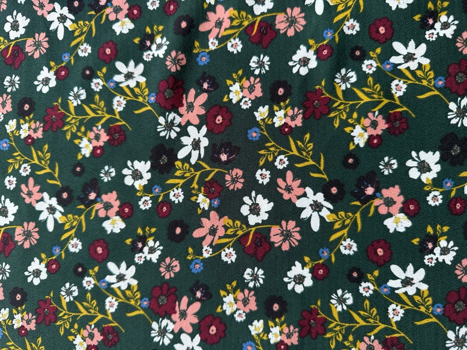 Vestido Floral Campo Fundo Verde Abotoado - Novo (T. XL / 44-46) – photo 13